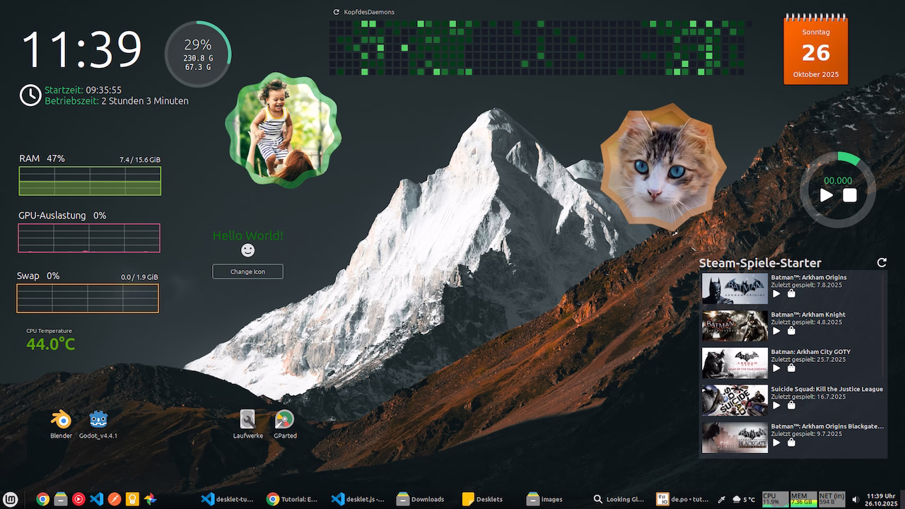 Tutorial: Entwicklung eines Desklets für den Cinnamon Desktop